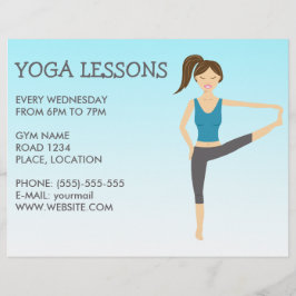 手に手にヨガガガールつま先ポーズのヨガクラス チラシ