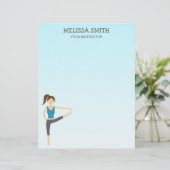 手に手に持ったヨガの女の子とヨガインストラクター (スタンド正面)