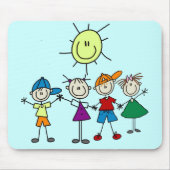 手に手をとって棒の姿はTシャツおよびギフトをからかいます マウスパッド (正面)