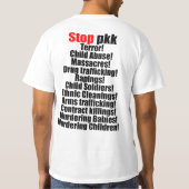 手に手をとってpkkのテロリズムに対して tシャツ (裏面)
