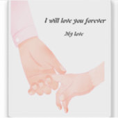 手に手を持つラブアート – 親と子の保持漢 シール (正面)