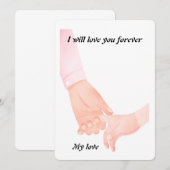 手に手を持つラブアート – 親と子の保持漢 招待状 (正面/裏面)