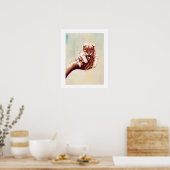 手に持った猫 ポスター (キッチン)