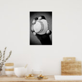 手に持った野球 ポスター (キッチン)