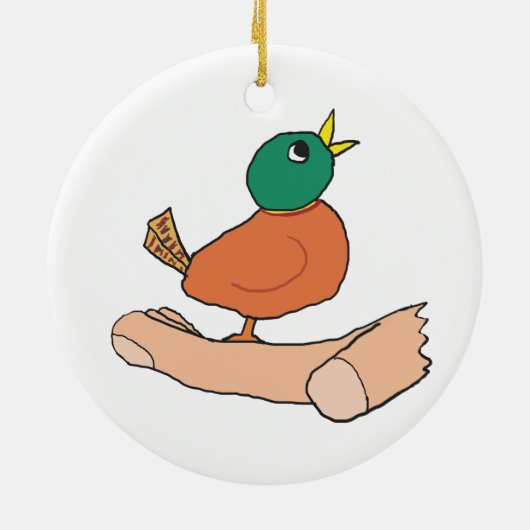 手に持った鳥は藪に入る価値が二つある セラミックオーナメント (裏面)