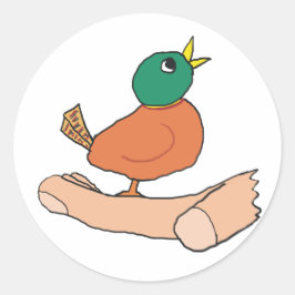 手に持った鳥は藪に入る価値が二つある ラウンドシール