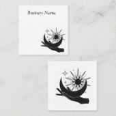 手に持つ月と太陽の正方形の名刺 スクエア名刺 (正面/裏面)