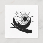 手に持つ月と太陽の正方形の名刺 スクエア名刺 (裏面)