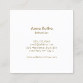 手に持つ蓮の花の健ホリスティック康 スクエア名刺 (裏面)