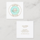 手に持つ蓮の花自然美しいと健康 スクエア名刺 (正面/裏面)