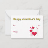 手に渡す花の牛のバレンタインデー子供へト ノートカード (裏面)