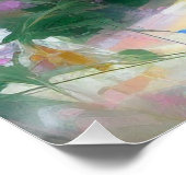 手に花を掲げる少女の鑑賞 ポスター (コーナー)