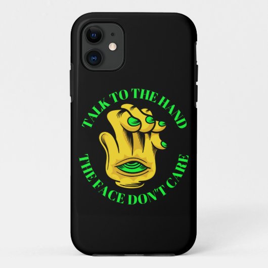 手に話す顔は気におもしろい Case-Mate iPhoneケース (裏面)