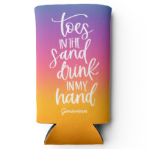 手に飲み物を持って かわいいグラデーションタイポグラフィ