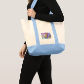 手に馬と蝶を持つ女性 トートバッグ (正面(商品))