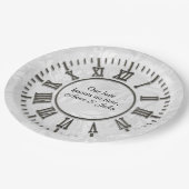 手のない古い時計ダマスクサテン ペーパープレート (アングル)