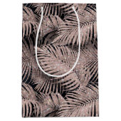 手のひらきらめく葉のパターンバラ金ゴールドID831 ミディアムペーパーバッグ (正面)