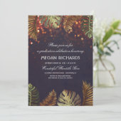 手のひらとストリングライトビーチ卒業 招待状 (スタンド正面)