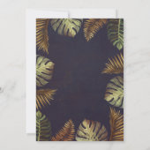 手のひらとストリングライトビーチ卒業 招待状 (裏面)