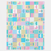 手のひらと海のベクトル夏のパターン フリースブランケット (正面)