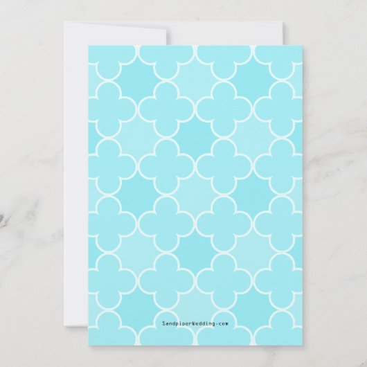 手のひらと海の写真の結婚発表 招待状 (裏面)