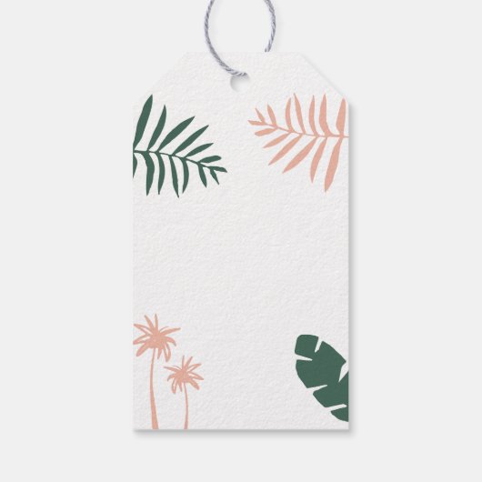 手のひらのクリスマストロピカルフォトをデッモダンクス ギフトタグ (裏面)