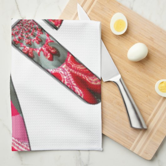 手のひらのパワー:両指敬礼 キッチンタオル (四つ折り)