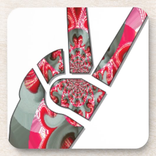 手のひらのパワー：両指敬礼 コースター (正面)