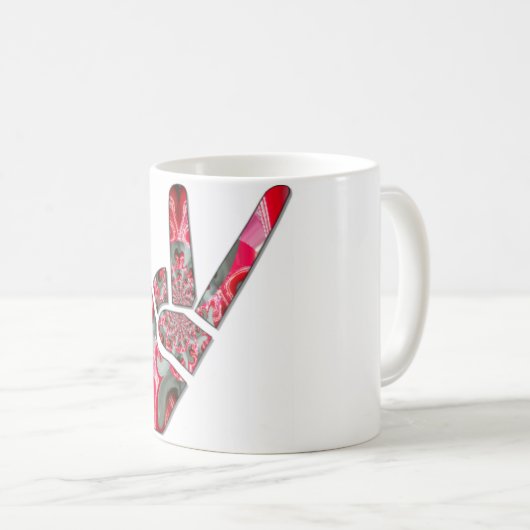 手のひらのパワー:両指敬礼 コーヒーマグカップ (正面右)