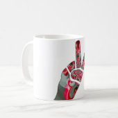 手のひらのパワー:両指敬礼 コーヒーマグカップ (正面左)