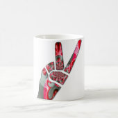 手のひらのパワー:両指敬礼 コーヒーマグカップ (中央)