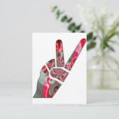 手のひらのパワー:両指敬礼 ポストカード (スタンド正面)