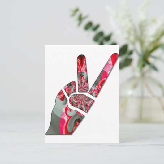 手のひらのパワー:両指敬礼 ポストカード (スタンド正面)