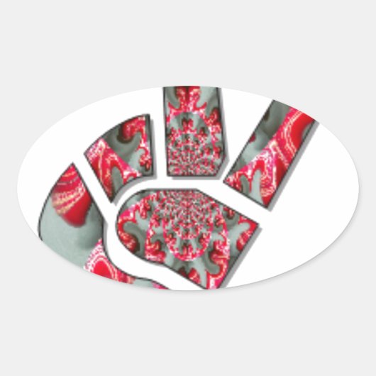 手のひらのパワー：両指敬礼 楕円形シール (正面)