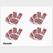 手のひらのパワー：両指敬礼 楕円形シール (シート)