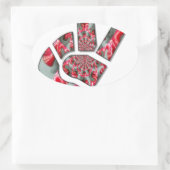 手のひらのパワー：両指敬礼 楕円形シール (バッグ)