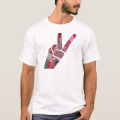 手のひらのパワー:両指敬礼 Tシャツ (正面)