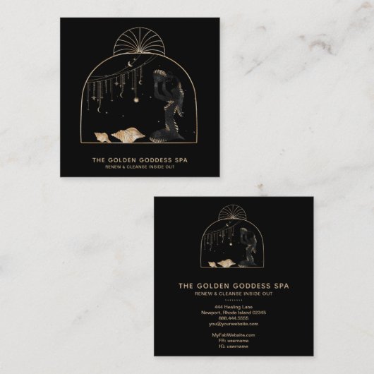 *~*手のひらの月星黄金の女神の海の貝のつぼ スクエア名刺 (正面/裏面)