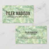 手のひらの葉の背景 名刺 (正面/裏面)