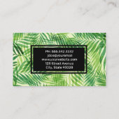 手のひらの葉の背景 名刺 (裏面)