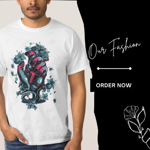 手のひらの血を流す素晴らしいベクトルTシャツデザイン Tシャツ