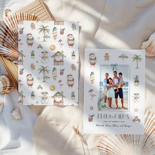 手のひらをデッキに置く | おもしろいのクリスマスフォト シーズンカード