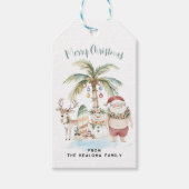 手のひらをデッキに置く | おもしろい熱帯クリスマス ギフトタグ (正面)