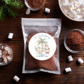 手のひらをデッキに置く | おもしろい熱帯クリスマス ラウンドシール