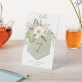 手のひらエレガント葉のフローラの緑の表の番号 台座サイン (インサイチュ)