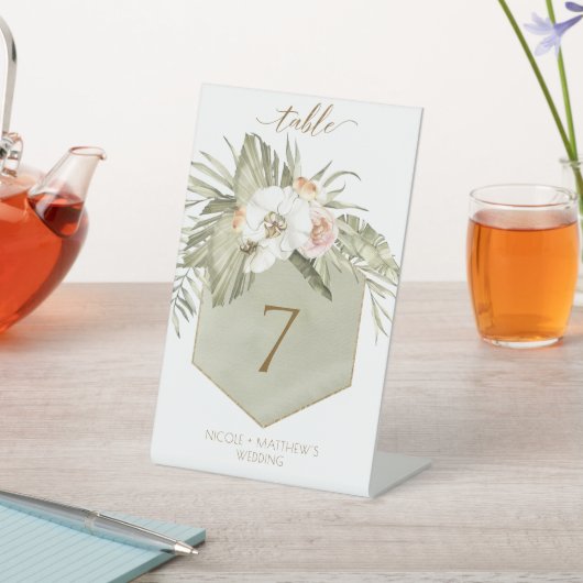 手のひらエレガント葉のフローラの緑の表の番号 台座サイン (インサイチュ)