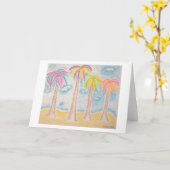 手のひらカラフルグリーティングカード カード (黄色い花)