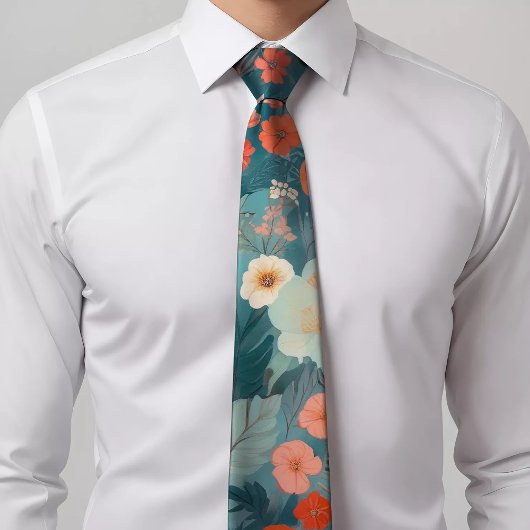 手のひらタイ色彩の鮮やかフローラ ネクタイ
