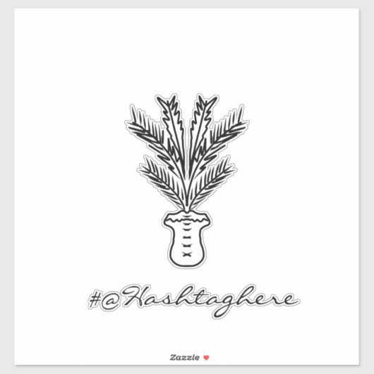 手のひらツリー手書き名スクリプトカーシール シール (シート)