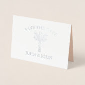 手のひらツリー手書き文字ハート日付を保存 箔カード (正面)